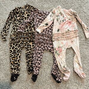 Posh Peanut Leopard and Floral Footies Set